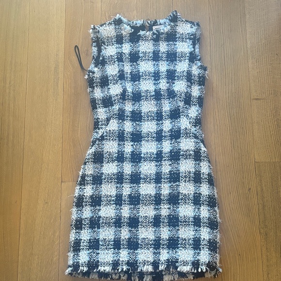 Alexander McQueen Black and White Checkered Mini Dress - Picture 2 of 4